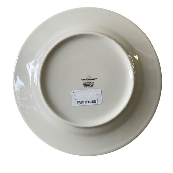 NEW Grace Teaware Fine Porcelain Salad Plates 8" Pink White Gold Dots Set of 4 - Picture 9 of 15